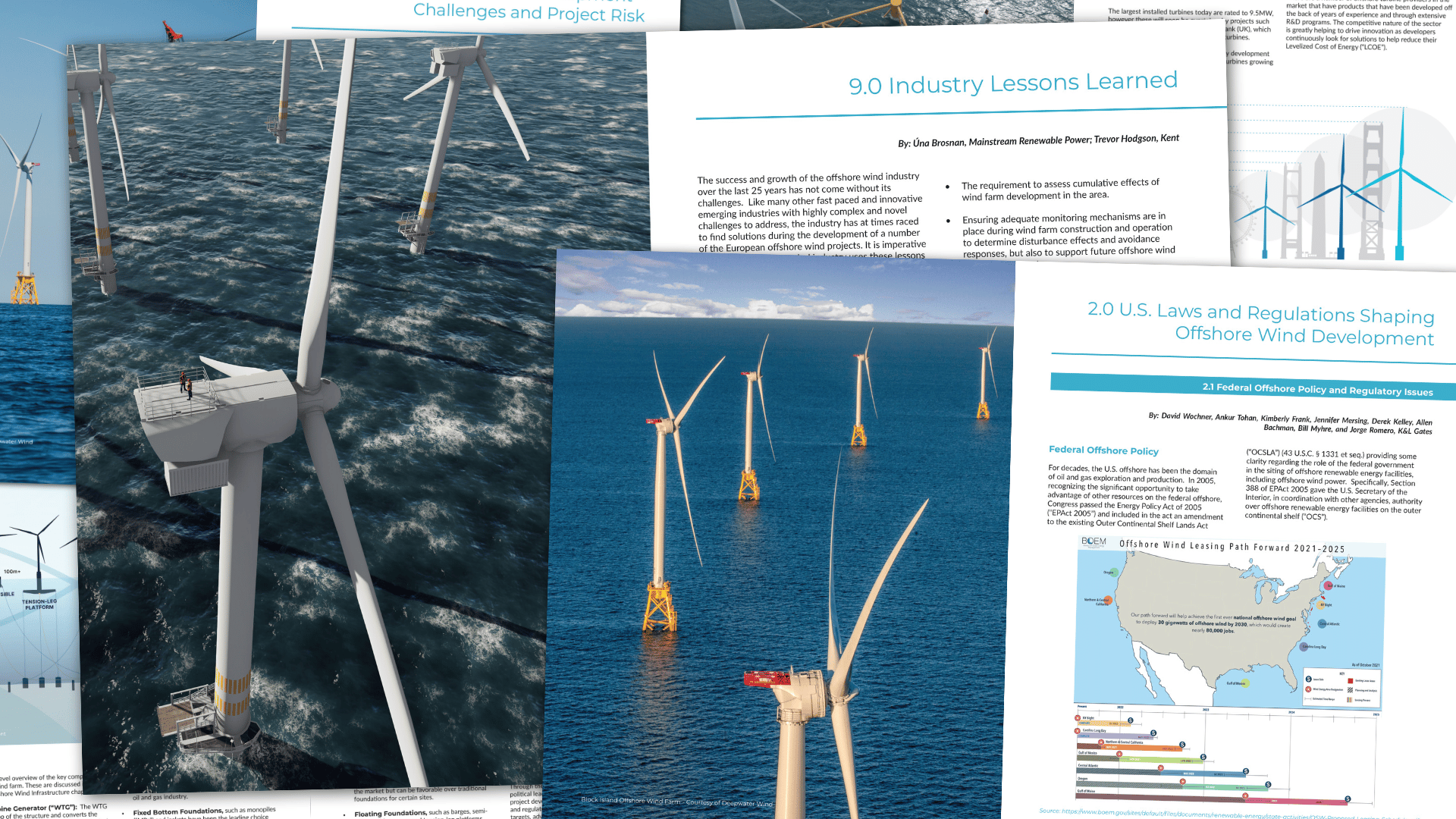 Montage of pages from US Offshore Wind Handbook